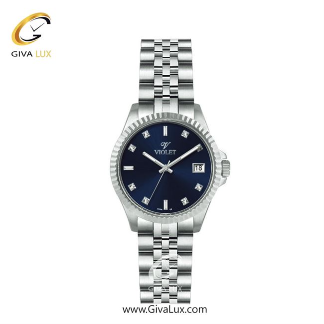 ساعت مچی اورجینال زنانه ویولت VIOLET نقره ای | نقره ای| سرمه ای| کد رفرنس 0559 | 0574